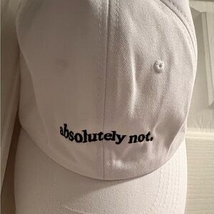 White Cap with Embroidered Text